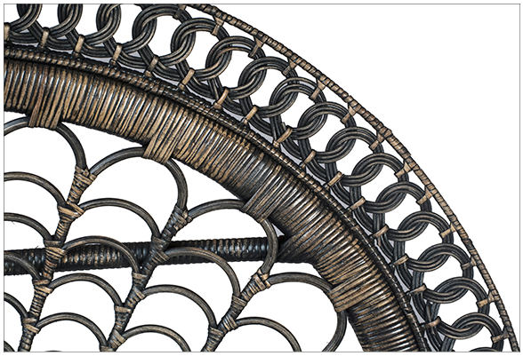 BohoChic Black Peacock Chair