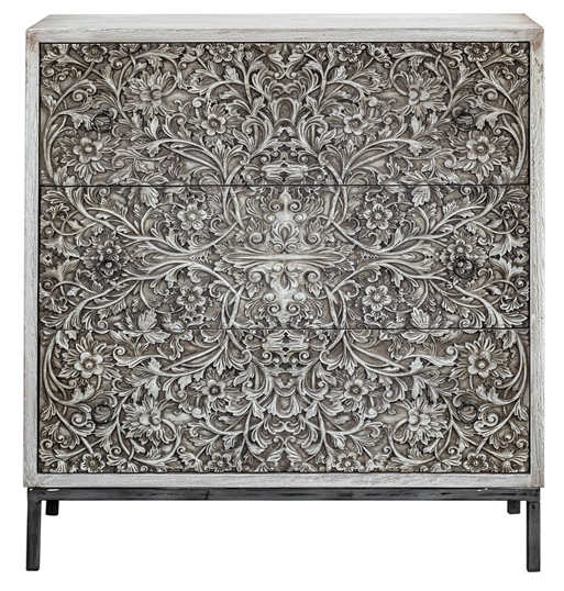 Hand-Carved Mango Wood Cabinet