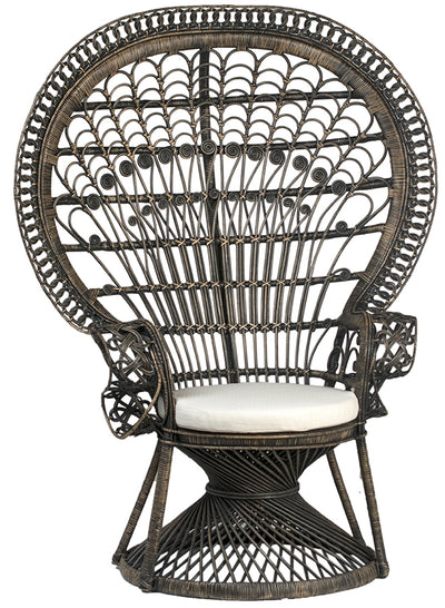 BohoChic Black Peacock Chair