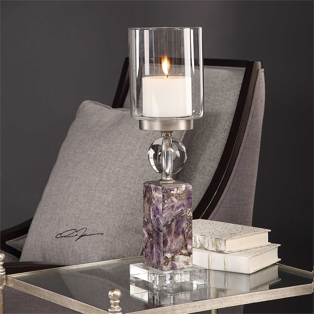 Amethyst Crystal Ball Candleholder